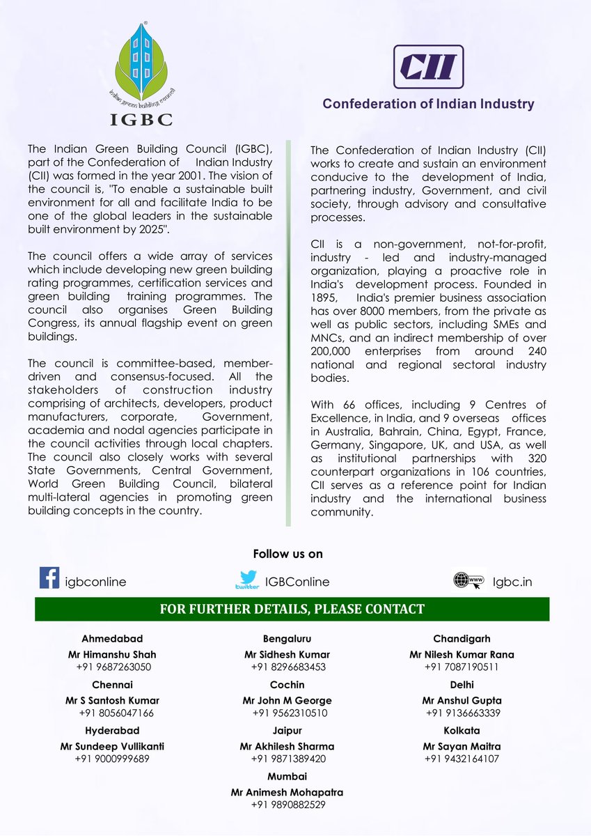 IGBConline's tweet photo. We invite you to come and be part of the @IGBConline #IndianGreenLeague2018  .Get registered for the 3rd Edition of Indian Green League (#IGL) - 'Learn, Leverage &amp; Lead' is commencing from June 9th, 2018 for 5 Saturdays.
To know more follow us @IGBConline https://t.co/5u0Tfi24vW