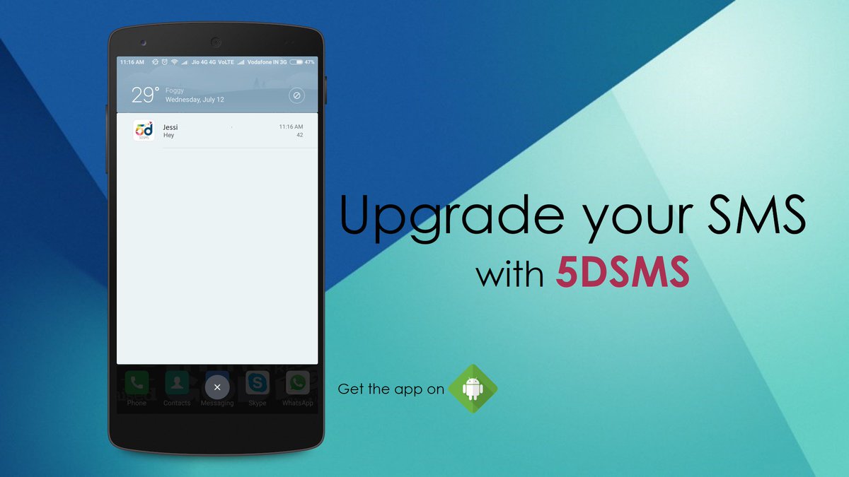 fiveDSMS's tweet photo. Its time to upgrade your #SMS #App. Switch to #5DSMS now for an amazing #texting #experience. Get the app @ https://t.co/beTP9Eaw45 #TuesdayThoughts https://t.co/c8zdpzrcMg