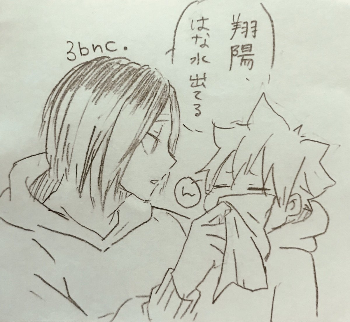 チビちゃんの鼻水をふくこづめ氏 