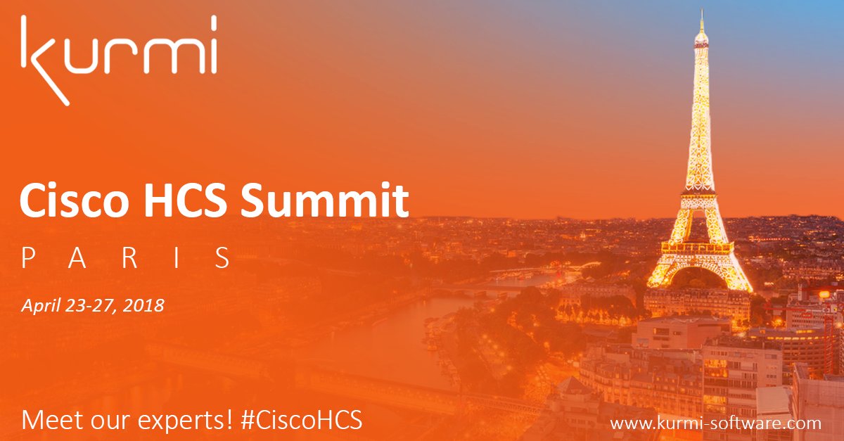KurmiSoftware's tweet image. Come &amp;amp; meet our experts to discover how our solution can drastically improve, simplify and shorten your day-to-day operations management - Join us next week at the #CiscoHCS Summit - Paris!

#Cisco #Provisioning #UCC #UCOMS