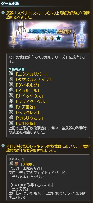 ট ইট র グラブル攻略 Gamewith ゲイボルグなど金ムーン武器の上限解放なども来ています グラブル T Co Kiuufac5vr ট ইট র