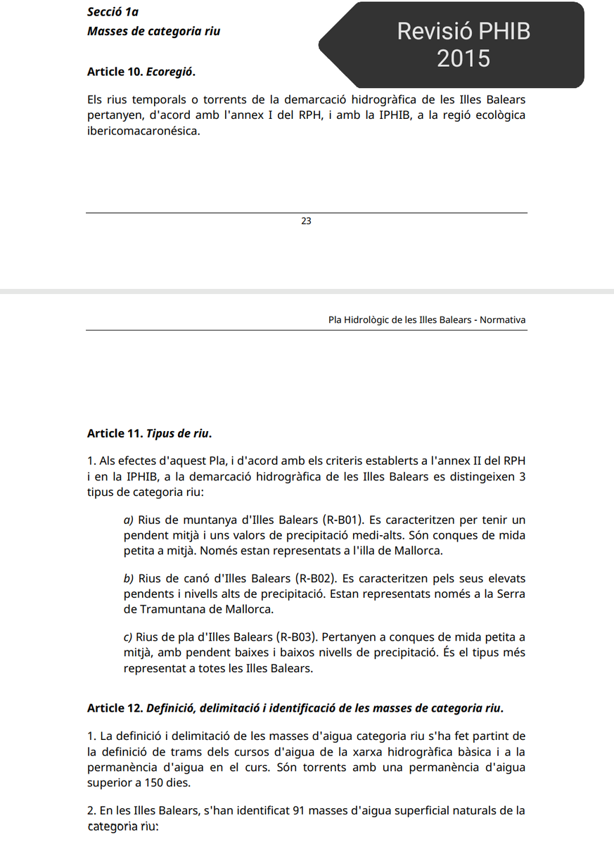 vidalmatas14's tweet photo. El Pla Hidrològic #PHIB del 2015, aprovat pel PP, ja NO recollia la singularitat del riu de Santa Eulària per obligació directiva europea i normativa estatal. Preocupats per la nomenclatura, sí, però sobretot per la seva pervivència #PlePIB https://t.co/UGlughHBif
