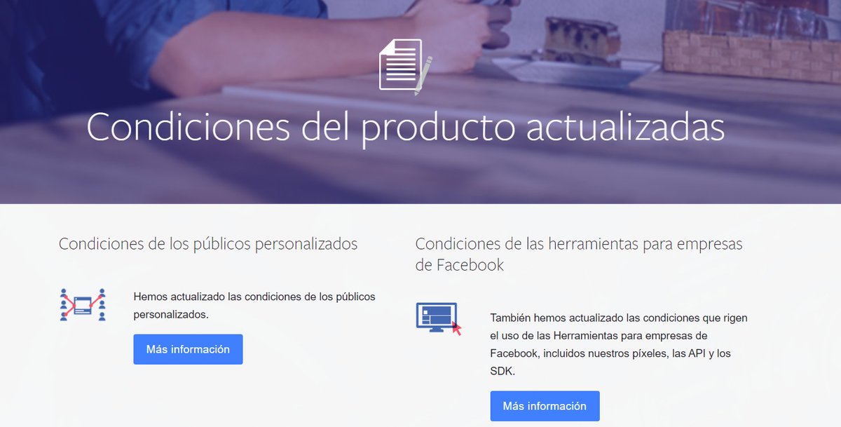 AvisaFbAds's tweet photo. OJO! Actualización de Audiencias personalizadas y herramientas de #Facebook (pixel, API, SDK): https://t.co/VUOKVIk0kG Básicam, aceptar que usas datos compartidos por los usuarios de forma legal y cifrada. Algo que ya estábamos haciendo. Además cumplimientos relacionados con RGPD https://t.co/7JjagdUWY9