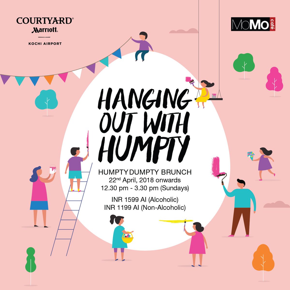 CourtyardKochi's tweet photo. #CourtyardbyMarriottKochiAirport is excited to introduce the first ever #HumptyDumpty Brunch in the city. Enjoy a wide range of egg based dishes combined with exciting games and fun activities at #MomoCafe. For information call 0484 6693333 or visit: https://t.co/11NpIiWfgO. https://t.co/IEI08vRV3d