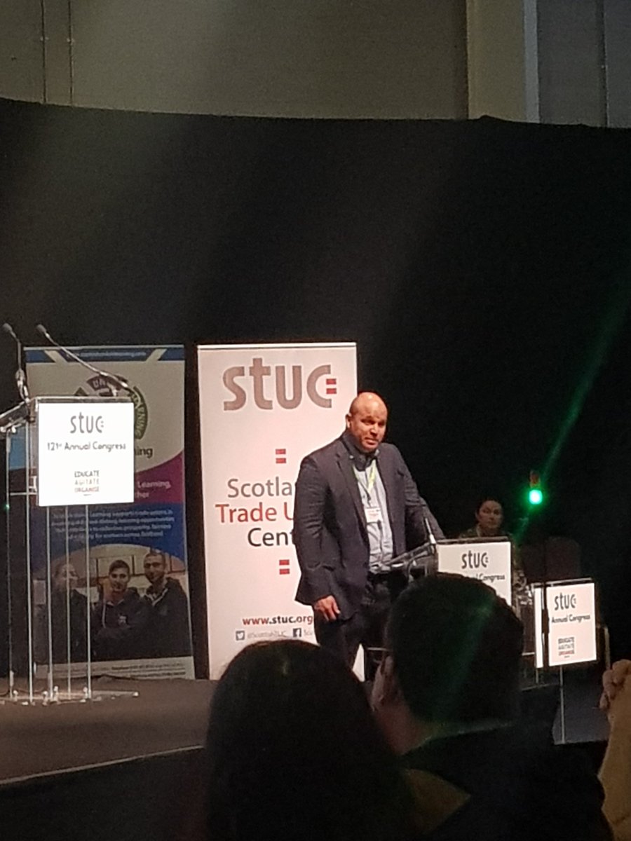 NUJScotland2's tweet photo. @EquityUK Adam Adnanya speaking on culture strategy for Scotland at #stuc18 https://t.co/LXONoEWJP9