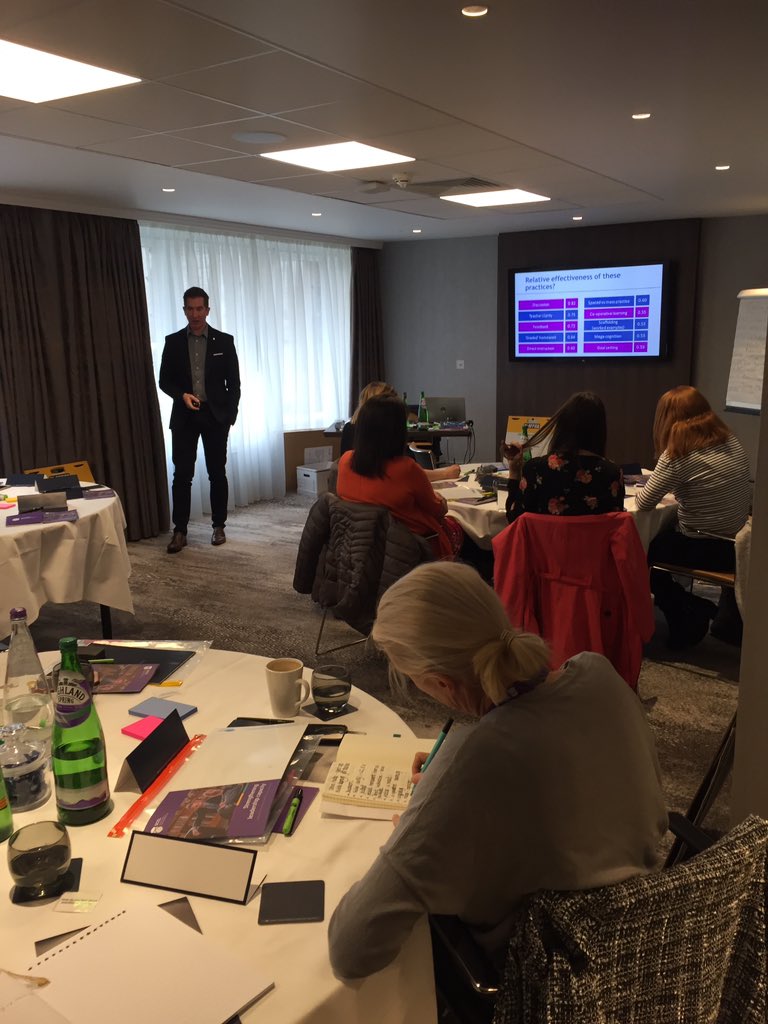 Vonniemc's tweet photo. @TeamSCEL Bruce making sense of apparent dichotomies in Hattie's effect sizes relating to real-life examples #MiddleLeaders #criticality #askinghardquestions #questioning https://t.co/d4s6QBfi6k