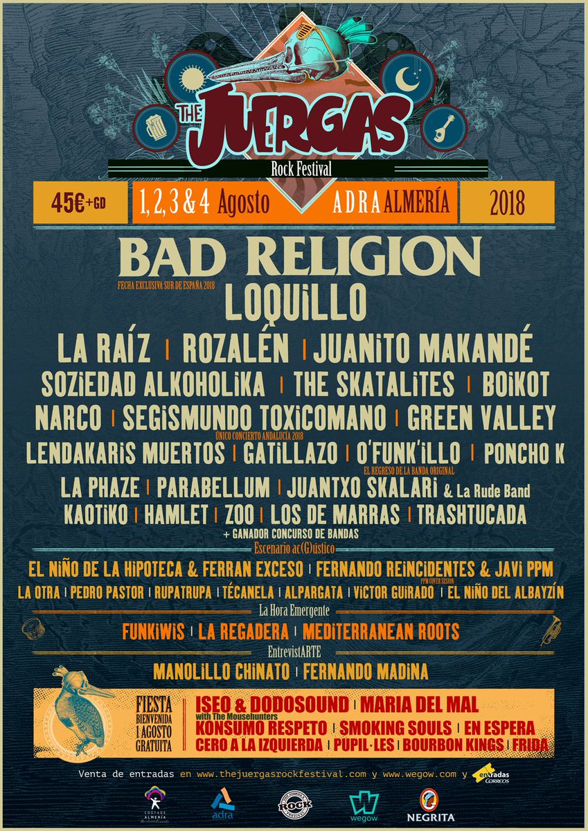 thejuergasfest's tweet photo. Familia😎😎 
Este es nuestro cartel
 @thejuergasfest 2018 
a la espera del concurso de bandas  
#HAMBREDEJUERGAS 
Consigue ya tus abonos en
 https://t.co/S3AnGLtKlY https://t.co/EAEqKqiOB7