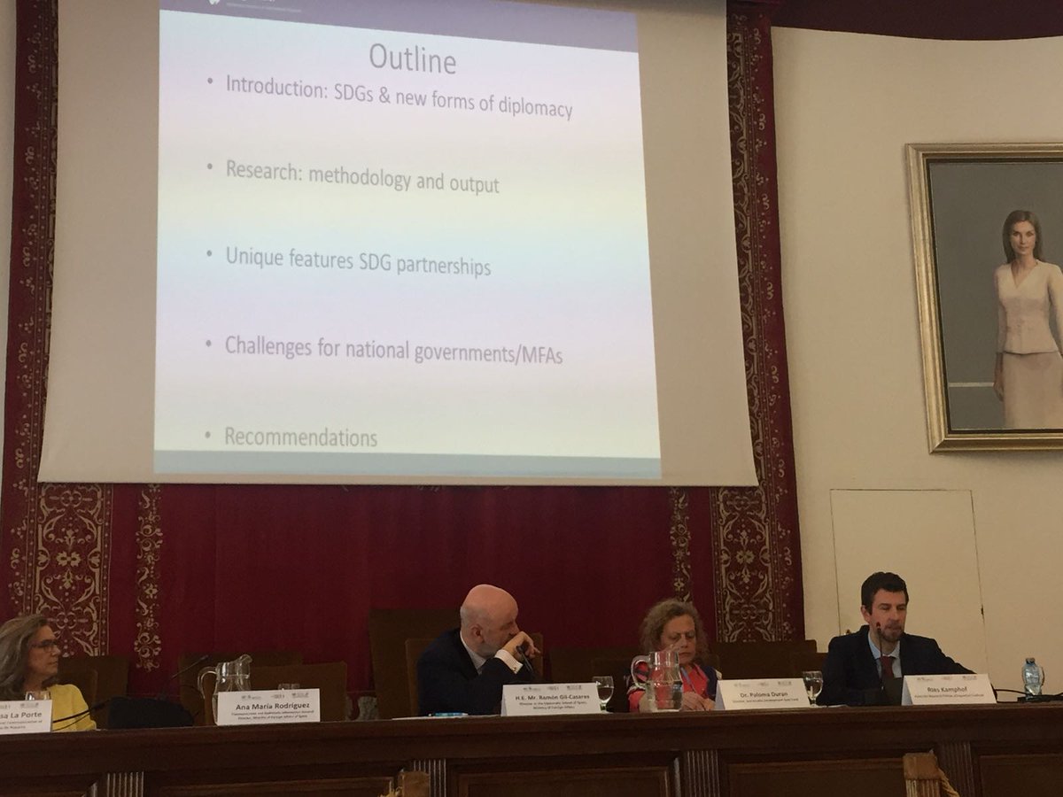 JointSDGFund's tweet photo. Ries Kamphof, Associate Research Fellow, Clingendael Institute exposes his research "Foreign Affairs, Ministries partnering on SDGs with the Private Sector" #PublicDiplomacy #SDGs https://t.co/fwAFYMl3LL