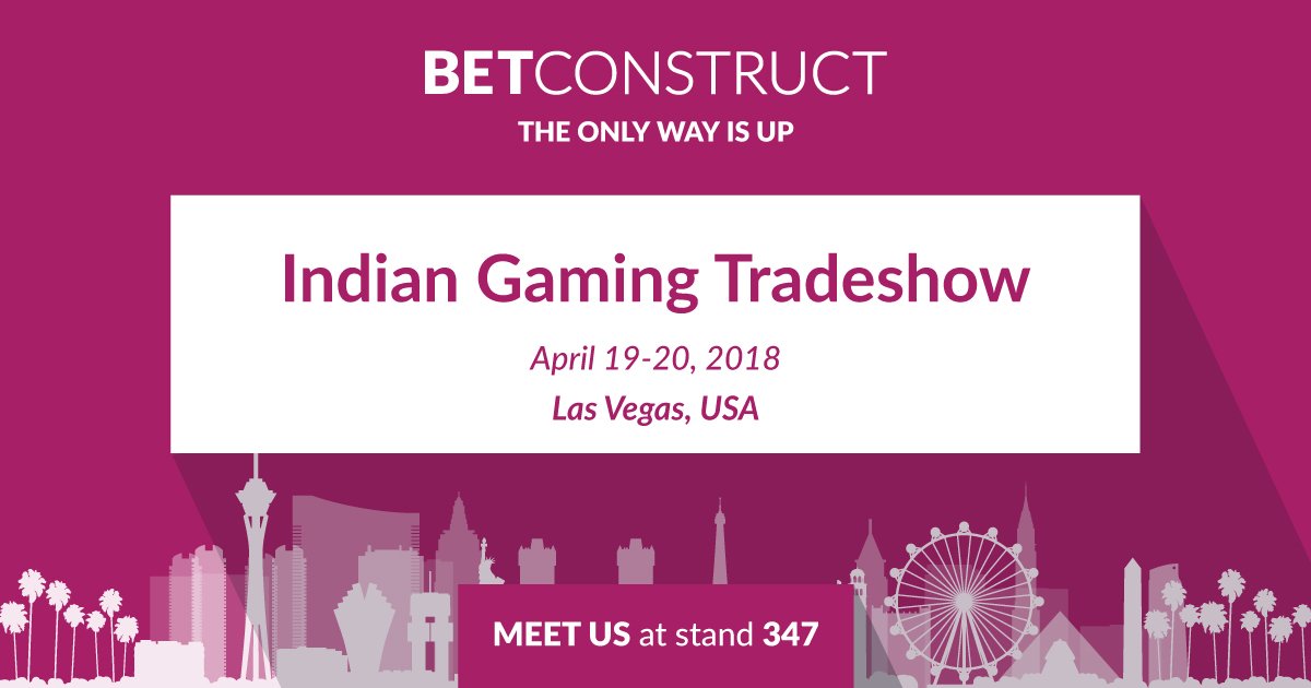 BetConstruct's tweet photo. BetConstruct travels to #LasVegas to attend the annual #IndianGamingTradeshow on April 19-20. Follow the link below to register and meet us at #Stand347.
https://t.co/TE901qJI89
#BetConstruct #NIGA2018 #expo @NIGA1985 https://t.co/tEqBhkr161