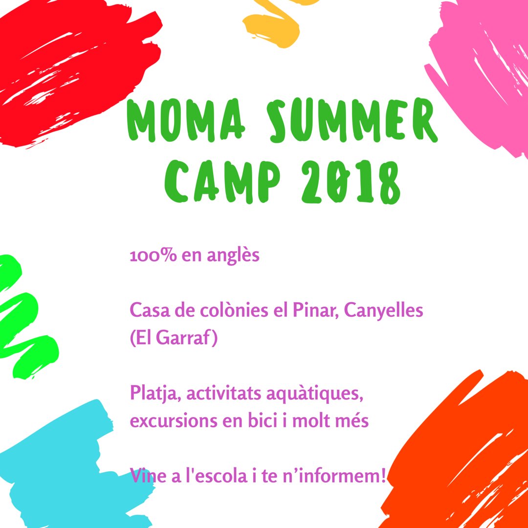 momanewschool's tweet photo. Torna el MOMA SUMMER CAMP‼️
Tindrà lloc del 25 al 29 de juny i és obert a tothom!

#SummerCamp #MoMaNewSchool #Manresa #MoMaSummerCamp https://t.co/lv6prrAoBz
