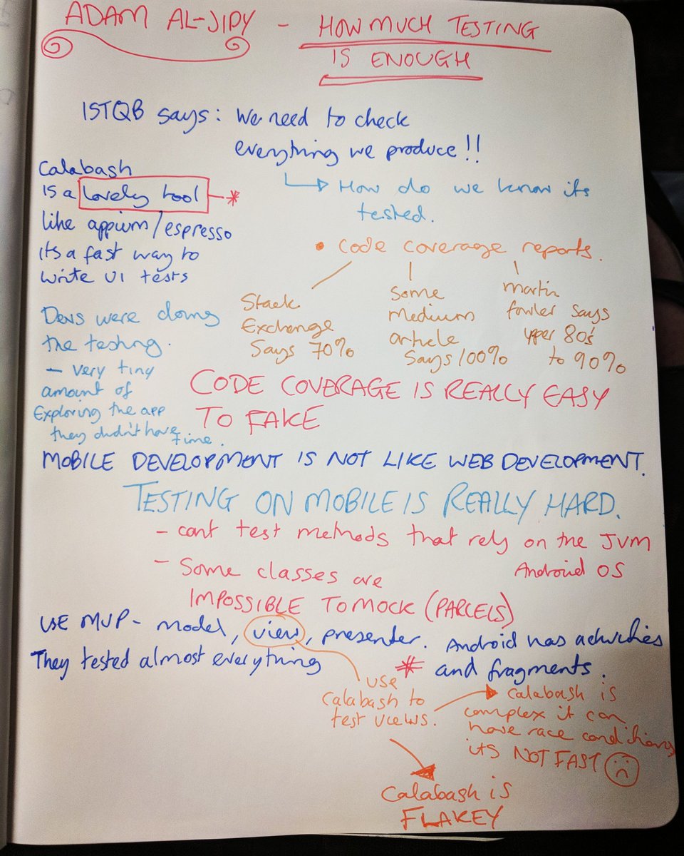 Rosicadia's tweet image. Adam Al-Jidy talking about how much testing is enough testing #TestAtelier #TestingAtelier @testing_atelier