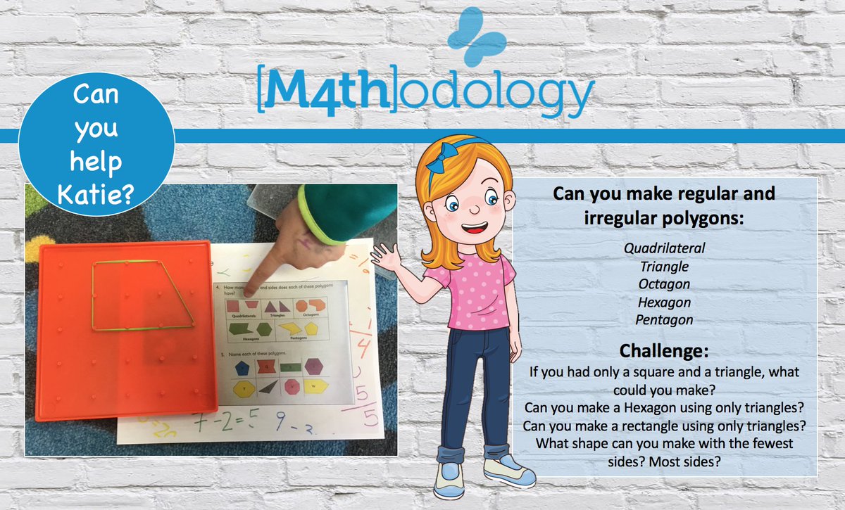 Mathodology's tweet photo. #Geoboard #mathexploration
#AnchorTaskTuesday
Help Katie! How can she best approach these problems? What's the most efficient way to solve these challenge questions? #mathchat #iteachmathELEM https://t.co/NUlVEUYTfc