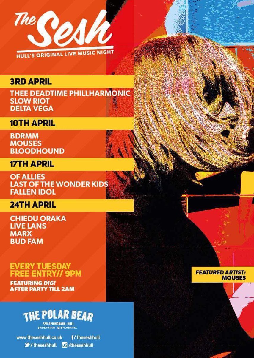 TONIGHT - <a href="/theseshhull/">The Sesh</a>
Free Entry, 18+
11pm <a href="/weareofallies/">Of Allies</a> 
10.15pm <a href="/lastofthewonder/">Last Of The Wonder Kids</a> 
9.30pm <a href="/fallenidolband/">FALLEN IDOL</a> 
DJs til 2am!