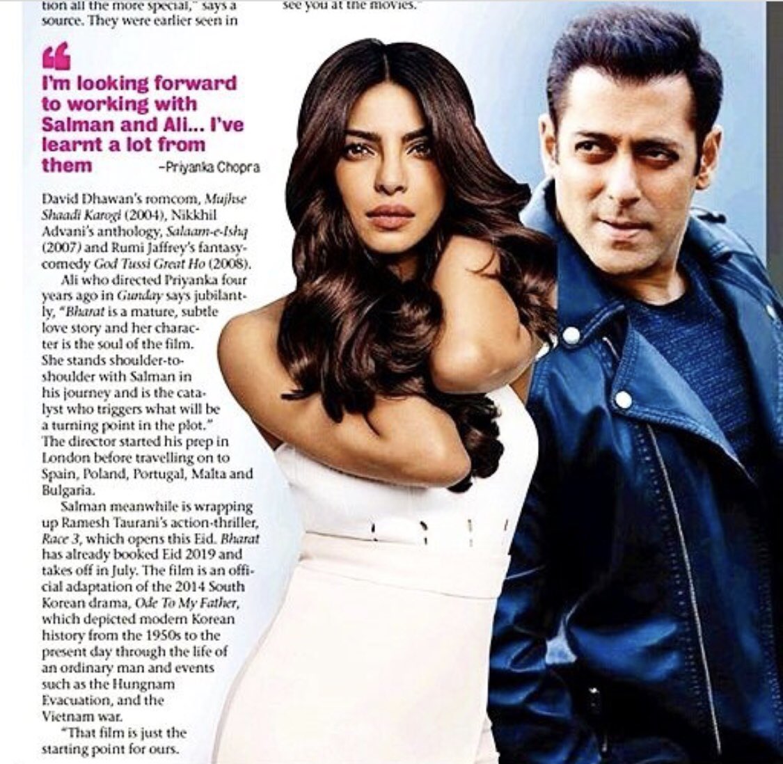 khanarpita's tweet photo. Bharat Mania has started ! All the best team Bharat @atulreellife @aliabbaszafar &amp; Didi. Can’t wait to see @BeingSalmanKhan &amp; @priyankachopra recreate their magic on the big screen. Super excited. https://t.co/QMOetB0TEv