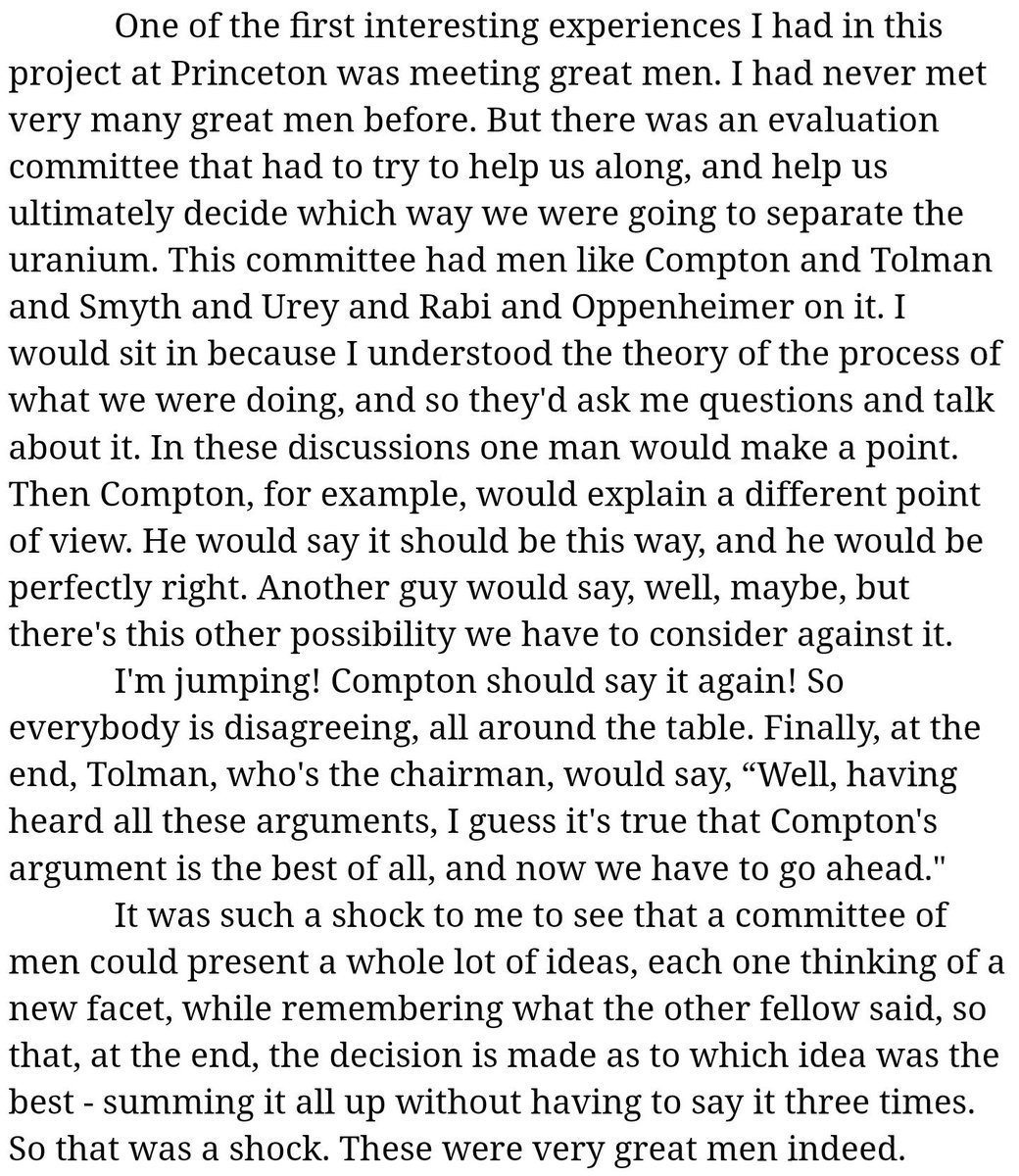 Feynman describing the intellectually honest decision-making process at Los  Alamos.