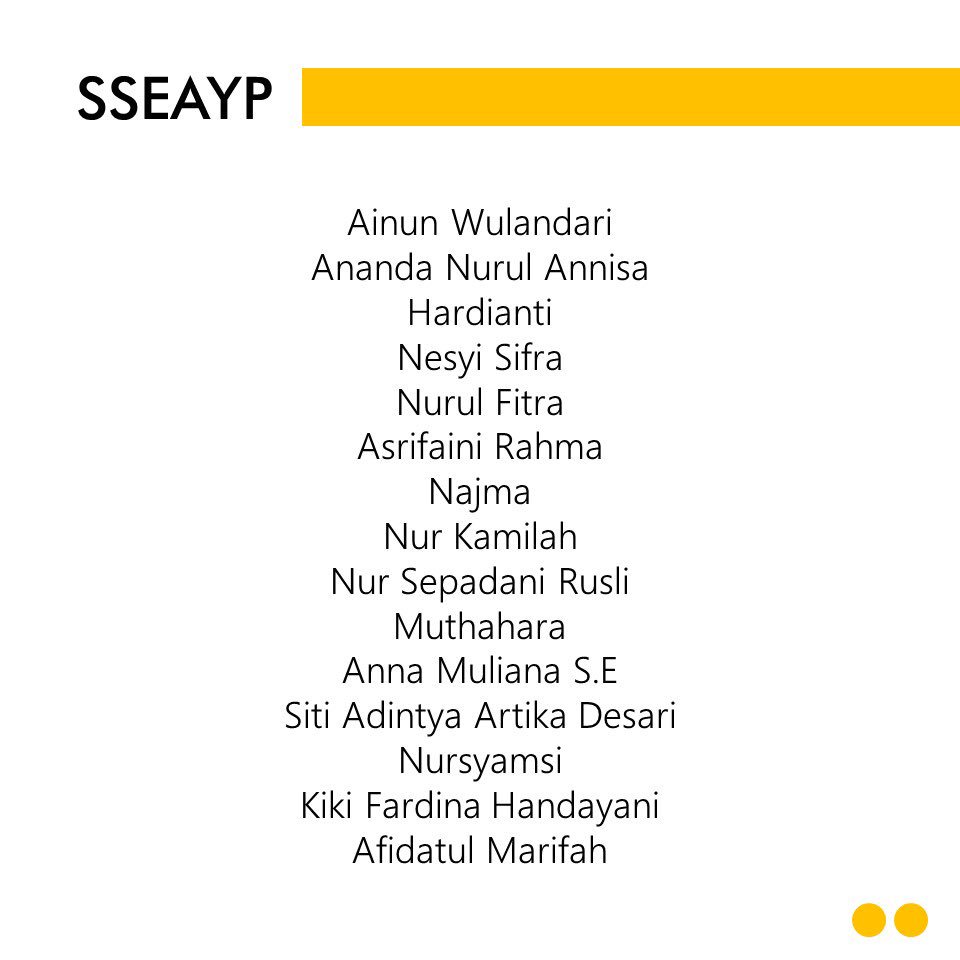 [ DAFTAR PESERTA LULUS BERKAS SSEAYP 2018] [1/2]