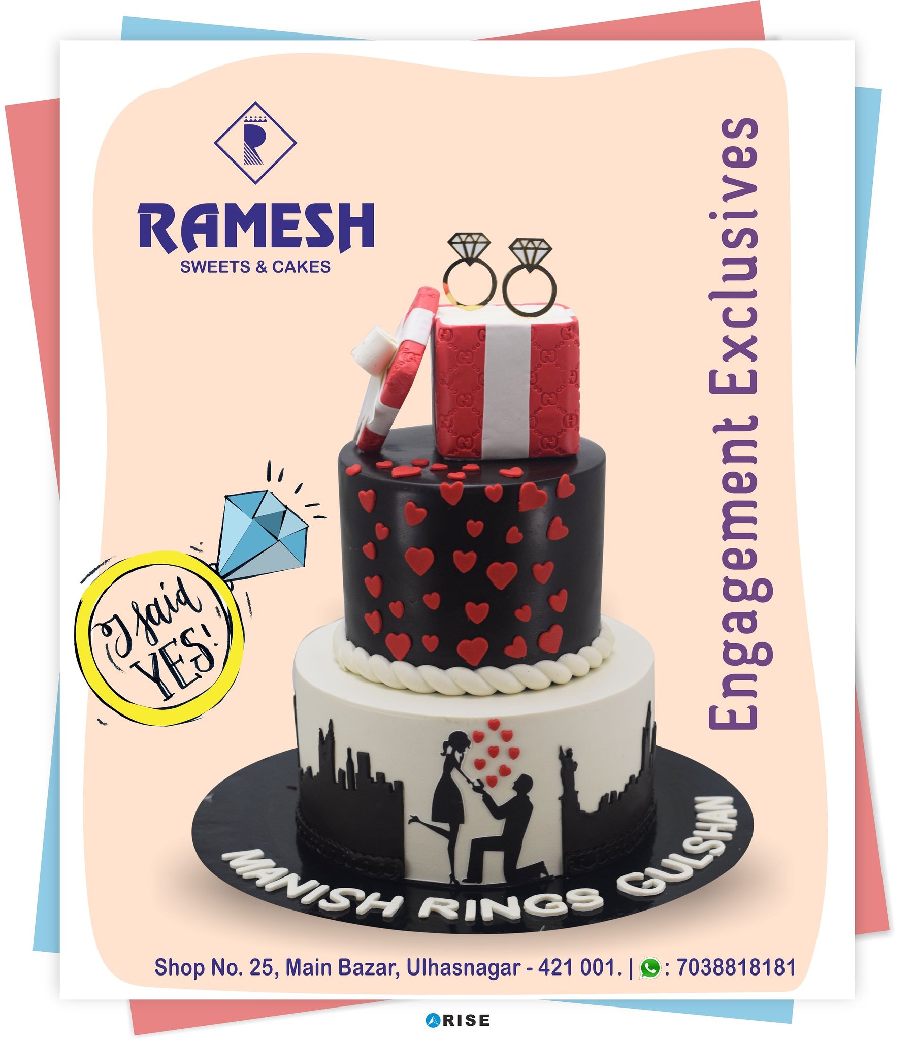 Ring Box shape cake - Decorated Cake by Sweet Mantra - CakesDecor