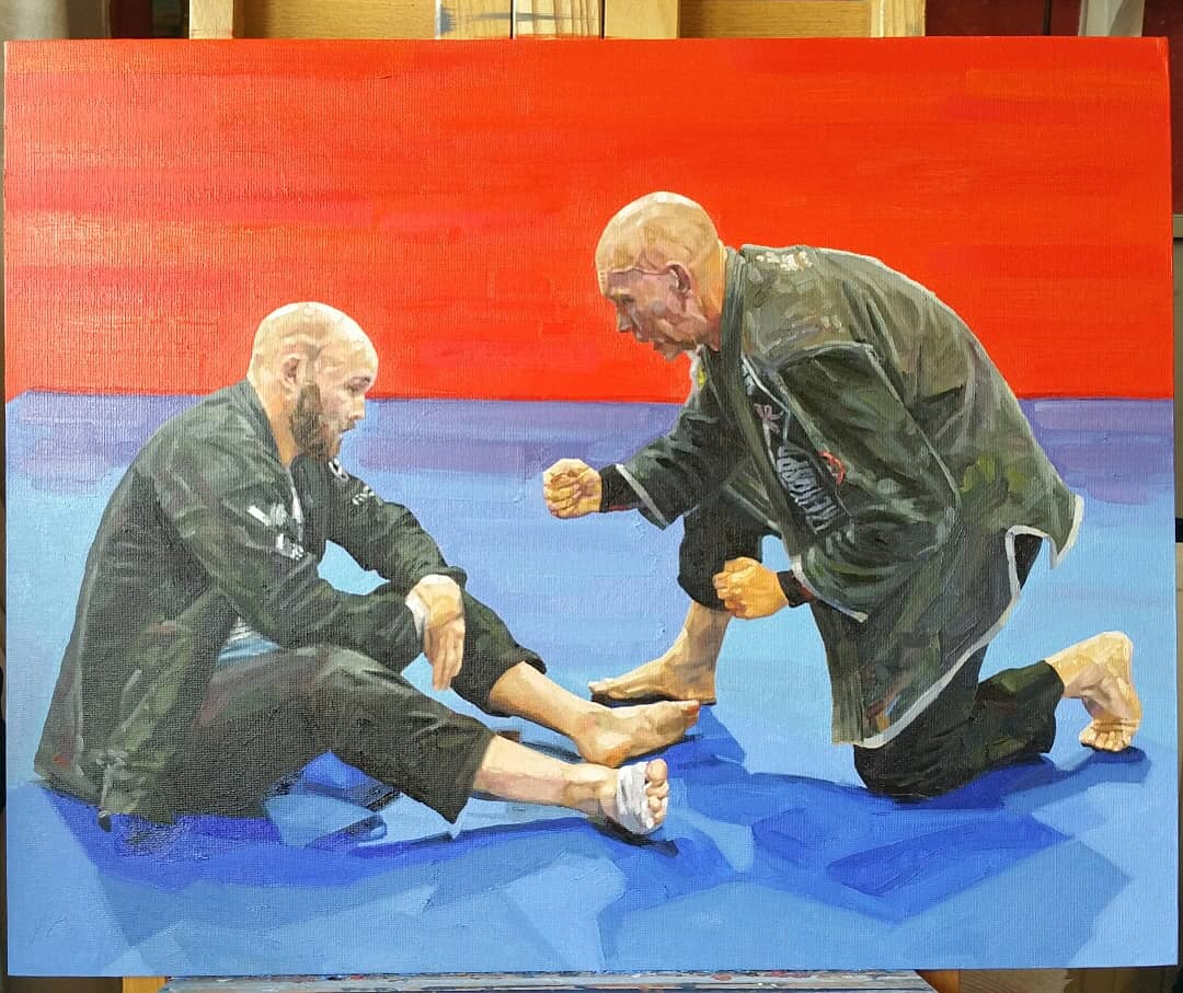 Completed my first #brazilianjujitsu #oilpainting Thanks to Gavin & Cal Rawson for giving me the permission to #paint them. 'After the submission' 2018 #art #artwork #artist #artistlife