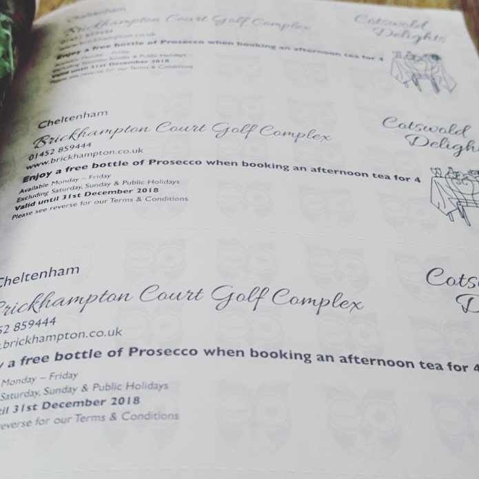 CotswoldDelight's tweet photo. Free bottle of fizz with afternoon tea in THE book. Yes please! It's Tuesday &amp; so what. 🥂😊 #CotswoldDelights #Book #cotswoldsvoucherbook #prosecco #afternoontea #discounts #cheltenham #WDYT https://t.co/LIuTbRZlJJ