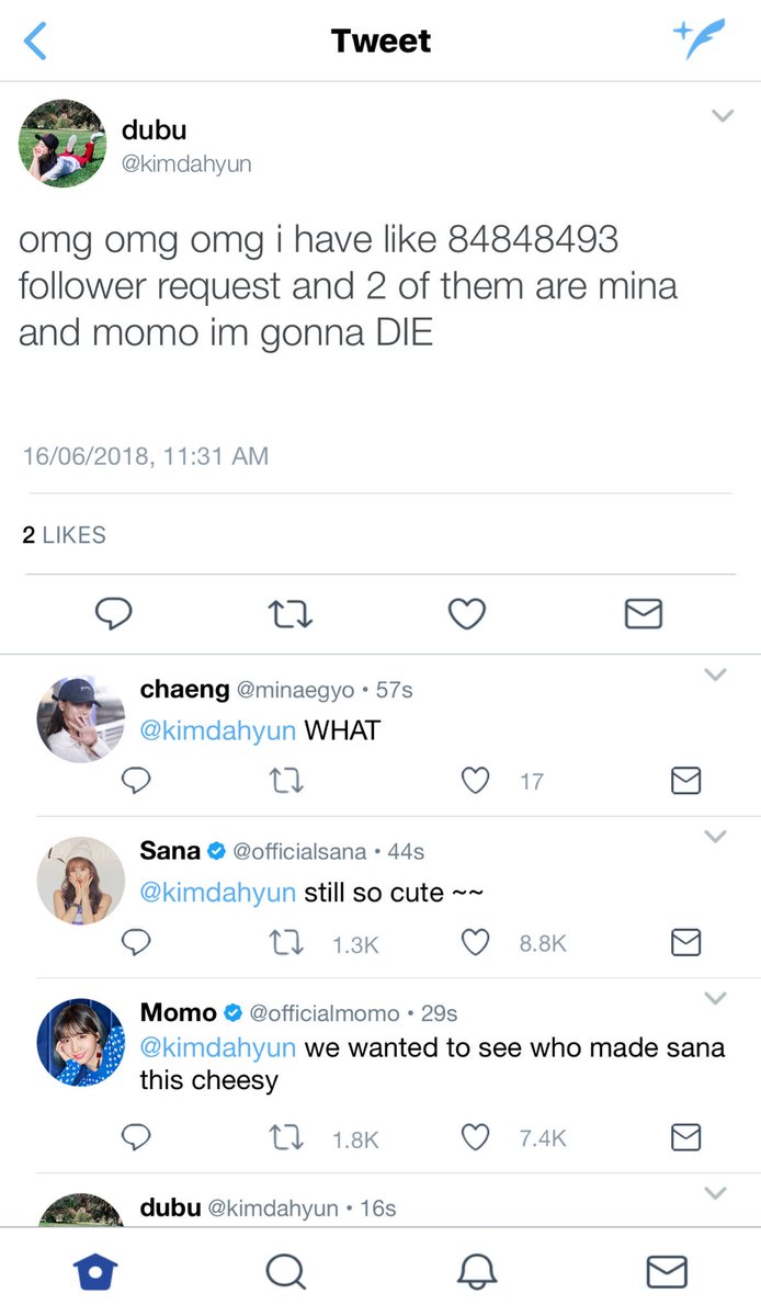 “Sorry, I have to go.” Dahyun told the girl she was facetiming. “I’ll text you later.”“Wait-“ Sana tried but the girl already hung up. “Who were you talking to?” Dahyun just shook her head. “Should I go? So you can finish that conversation?”“No, no, it wasn’t important.”