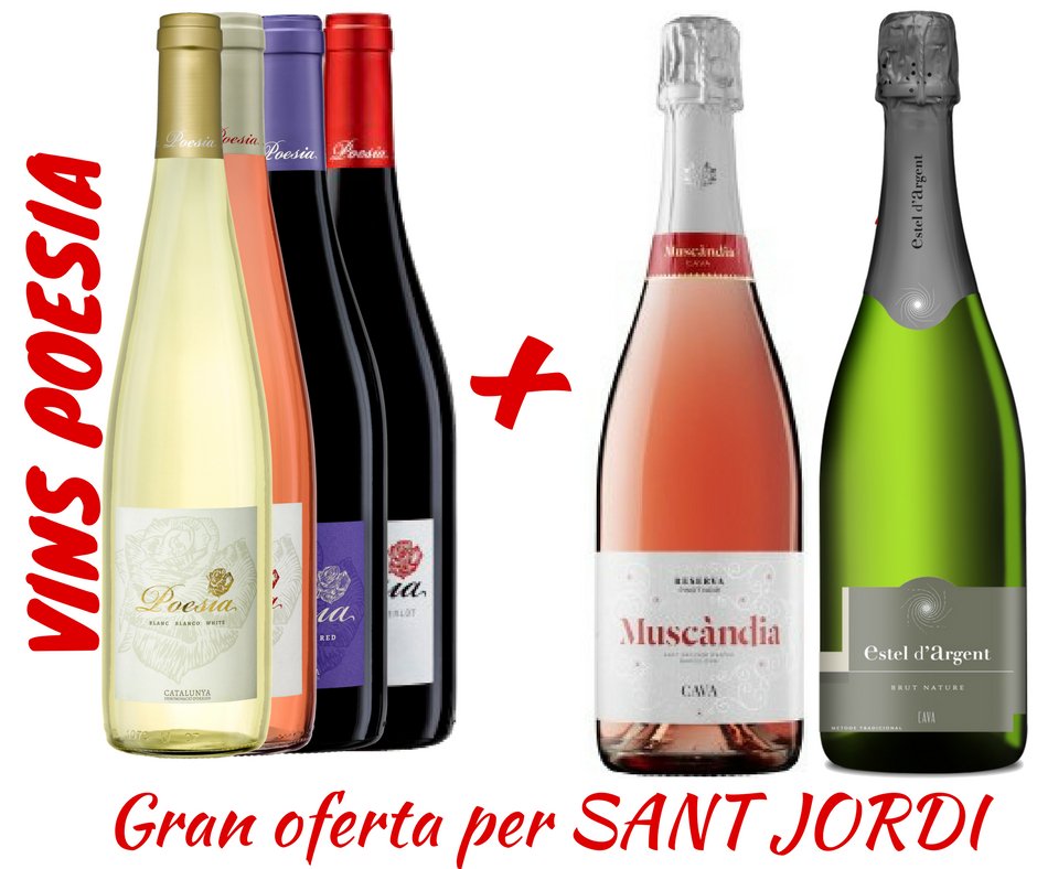 Per Sant Jordi... Poesia, vins i caves! dom.cat/1hon 
I com qui no vol la cosa, ja ens hem plantat al bell mig del mes d'abril! 💐 Sant Jordi és a tocar!
Poesia? 😲 He dit poesia? 😍 Doncs au, que no falti mai l'amor 💓 i la poesia 📝a la vostra taula!