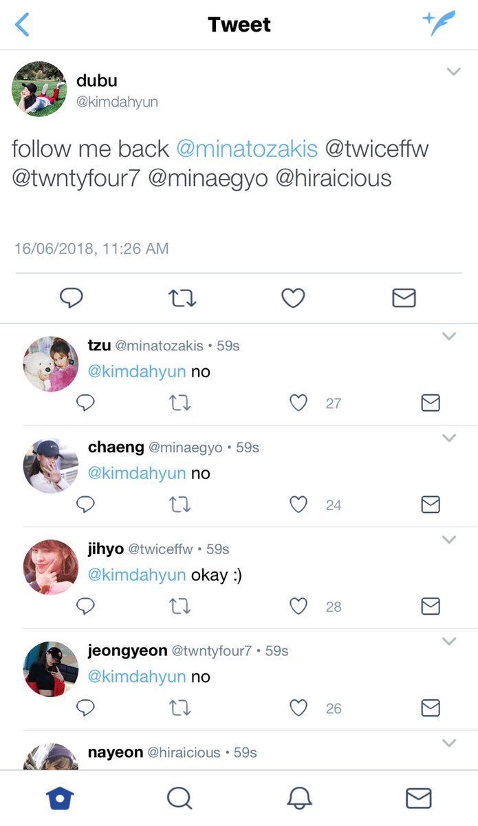 “Sorry, I have to go.” Dahyun told the girl she was facetiming. “I’ll text you later.”“Wait-“ Sana tried but the girl already hung up. “Who were you talking to?” Dahyun just shook her head. “Should I go? So you can finish that conversation?”“No, no, it wasn’t important.”