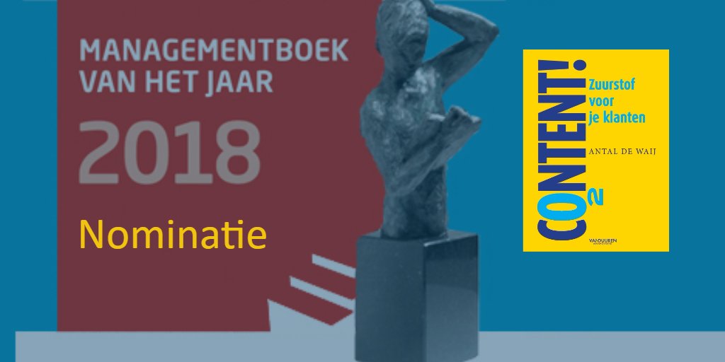 Nog 2 dagen! Mijn boek is genomineerd als managementboek van het jaar. Lees hier de laatste recensie! 'Deze ‘Dikke Van Dale’ van de content laat zien hoe breed, complex en impactvol content is.' buff.ly/2EFsxny #marketing #communicatie #digital #mgtboek2018