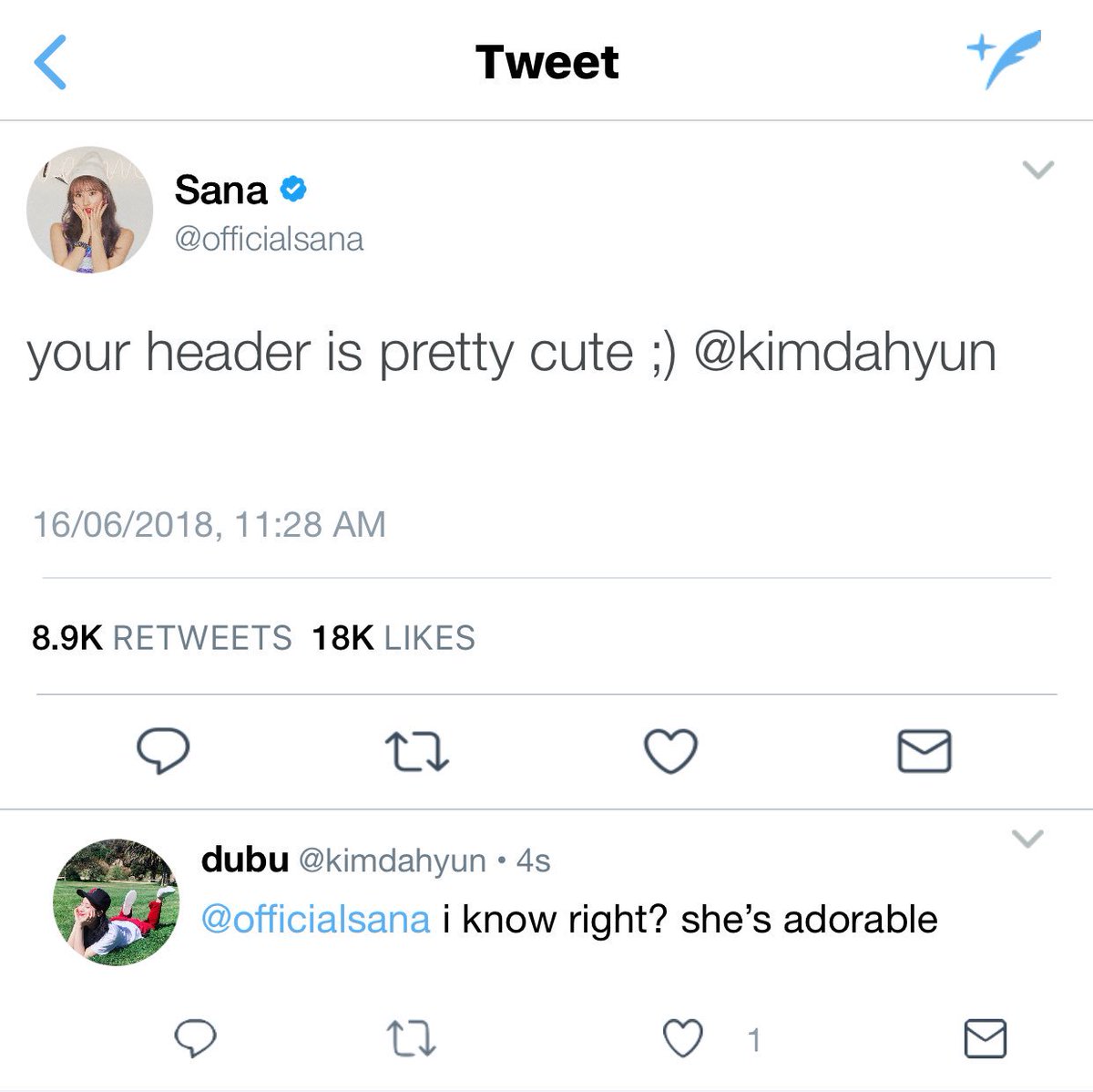 “Sorry, I have to go.” Dahyun told the girl she was facetiming. “I’ll text you later.”“Wait-“ Sana tried but the girl already hung up. “Who were you talking to?” Dahyun just shook her head. “Should I go? So you can finish that conversation?”“No, no, it wasn’t important.”