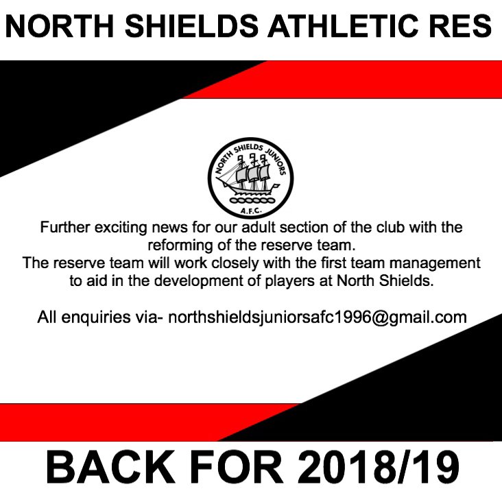 NSJAFCdev's tweet photo. Lots of opportunities available with North Shields Juniors AFC for 2018/19

Get in touch NOW.

#PassItOn 

#OneBigFootballFamily https://t.co/QA67wExbQI