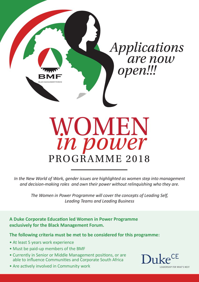 BMFNational's tweet photo. For the past 2 years, the BMF with Duke Corporate Education (Duke CE) have successfully ran the "Women in Power" programme. Applications for 2018 are now open! #BMFWomen https://t.co/iUz87VwNH9