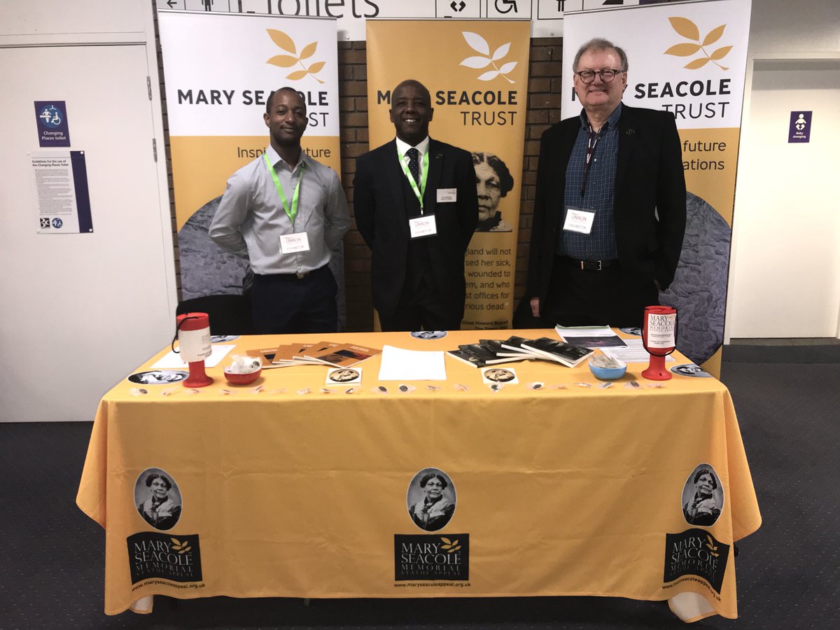 seacolestatue's tweet photo. Delighted to be at the #Unison #Health Conference promoting the Mary Seacole Trust with Steve Marsh and Jermaine Sterling . Please do come and see us ! https://t.co/7ci9dYz9AW