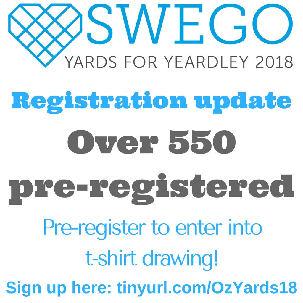 ItsOnOz's tweet image. 💙 Over 550 pre-registered!!! Why we want you to pre-register: 
-We will print less paper registrations
-Makes it easier for you to check in at event
-You will be entered into drawing for #YardsforYeardley t-shirt
-You will know rain plan 😬
Register here:
Tinyurl.com/OzYards18