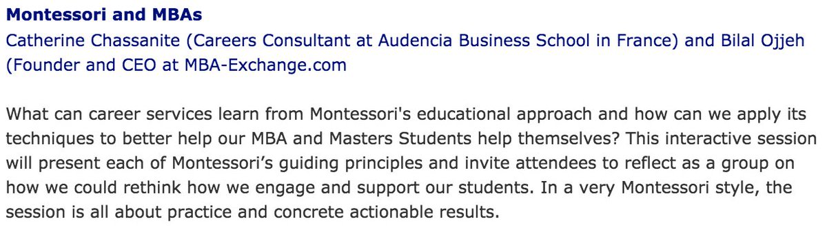 Tomorrow at #CSEARotterdam conference, looking forward to leading with Catherine Chassanite an engaging session on design rethinking career services! #careers #design #MBA #Masters #Recruiting mbacsea.org/europe2018prog…