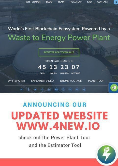 4newcoin's tweet photo. #4NEW have just Re-Launched their Website https://t.co/w27ykFCEoe Take a look at the new #PowerPlantTour &amp; Register now for the 3 DAY Pre Listing Sale. #WasteToEnergy #PowerToThePeople #EcoFriendly #TokenizedElectricity #tokens https://t.co/nK0CzwsSfm