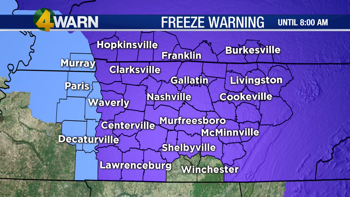 MelanieLaydenTV's tweet photo. Brrr! Freeze Warning in effect until 8:00 AM... but then we really warm up into the 70s! https://t.co/dNC0kkACqA