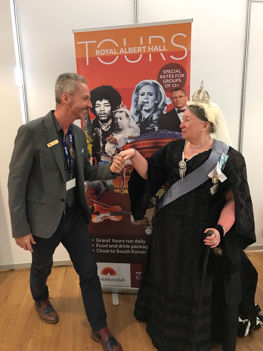 RoyalAlbertHall's tweet photo. @GOTravelShow Look who has arrived at Stand 32 at the #Groupstravel #traveltrade show! Come and say hi to the Royal Albert Hall's Queen Victoria. https://t.co/WEtcAG0meY