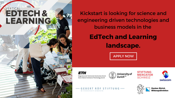 kickstart_inno's tweet photo. Got a great technology, product or business model in the fields of #EdTech & #Learning? After a successful first edition in Lausanne operated by @EPFL, @SwissEdTech and @venturelab, the EdTech vertical is coming to Zurich this year! #Apply now: https://t.co/yt0xeSpMuS https://t.co/YTvxWAKBre