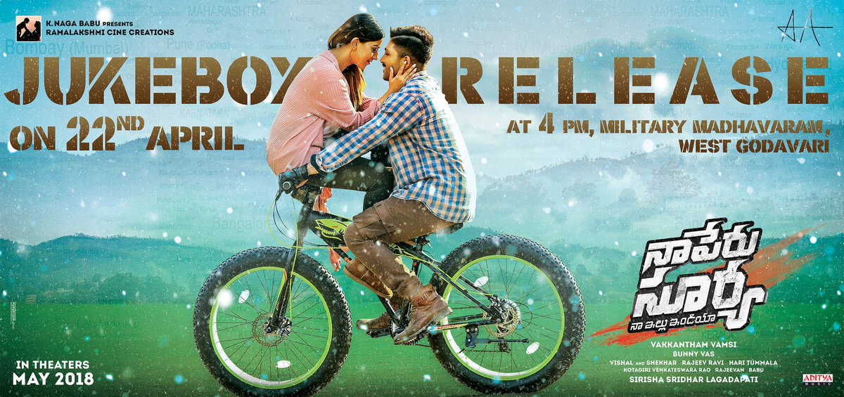 VeNKeyBunnyFan's tweet photo. #NaaPeruSurya Track List π
1)O Sainika 2)Lover also Fighter also 3)Beautiful Love 4)Mayaa ( Melody) 5)Enniyallo 6)Iraga iraga ( Mass Song With Stylish Star
@alluarjun 's Typical & Energetic Dance Moves
#NSNIJukeBoxFromTomorrow
https://t.co/TPO2oIQfb7
