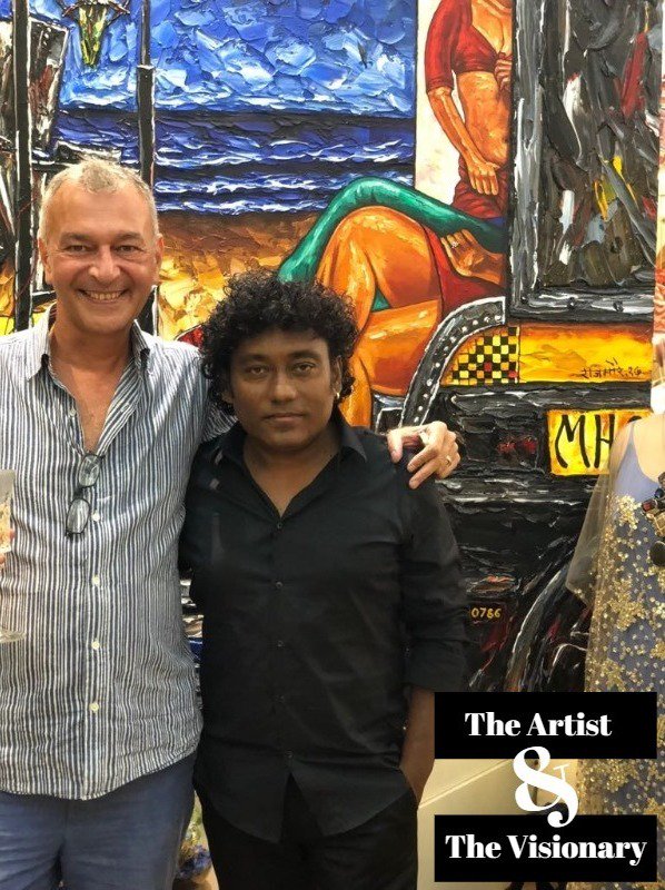 TreasuresOfInd's tweet photo. 2 dynamic personalities in one frame.#Artist @Rajmore786 with owner Rudhra Kapur at the preview of  The Rock Show at #TreasuresOfIndia.
#Burlingtons #TreasuresOfIndiaXRajMore #Burlingtons #Artists #ArtCamp #LoveArt #Art #ArtIsLife #WeLoveArt #artist #ArtistsOfInstagram https://t.co/iYJlQj8vZY