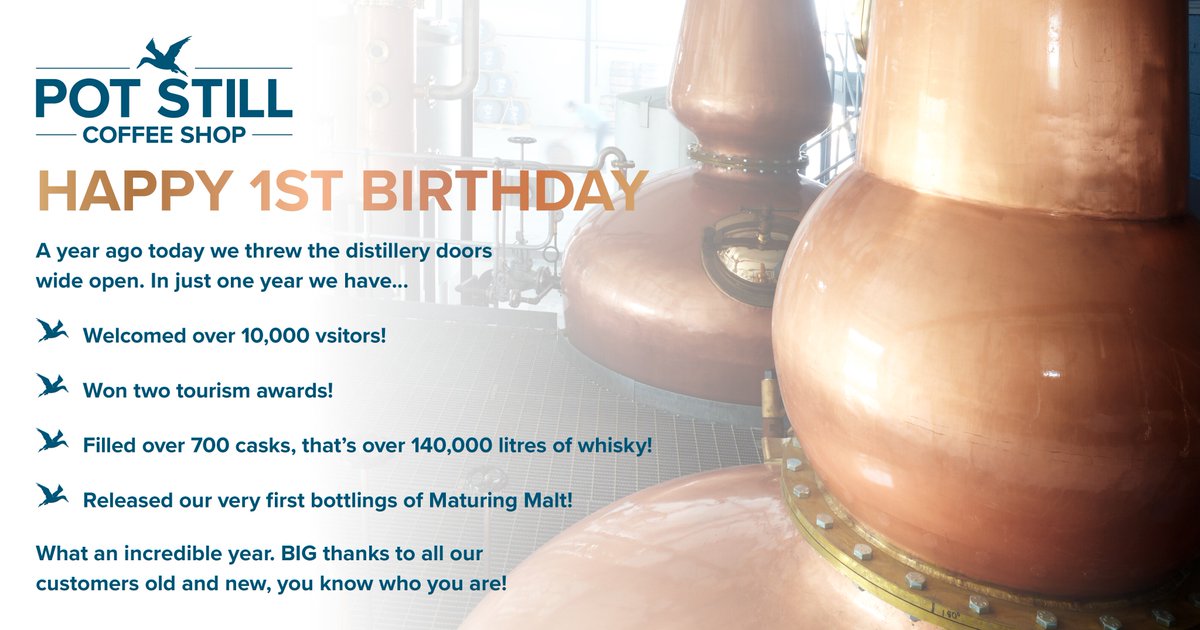 SpiritYorkshire's tweet photo. 🎉 One year ago today we opened the distillery and Pot Still Coffee Shop to the public, why not pop in and wish us a happy birthday and receive a dram of Distillery Projects 002 Maturing Malt on us! 🎉
#VisitSOY #Yorkshire #Whisky #YorkshireWhisky #DP002 https://t.co/rKfsrFuEDW