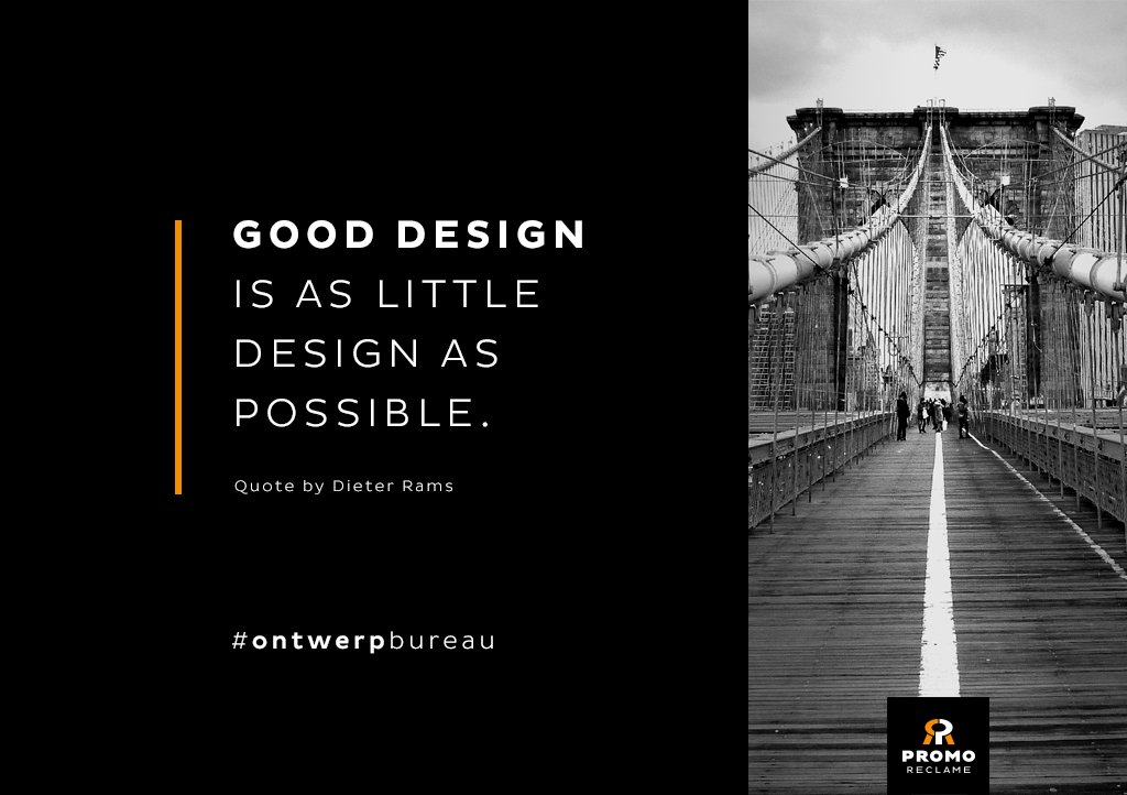 promoreclame's tweet photo. Minder, maar beter. Een ontwerp geconcentreerd op de essentiële aspecten. Less but more! https://t.co/OJzaJfW4J0 

#ontwerpbureau #logo #huisstijl #logoontwerp #gooddesign #lessbutmore https://t.co/Bthn7Shxrj
