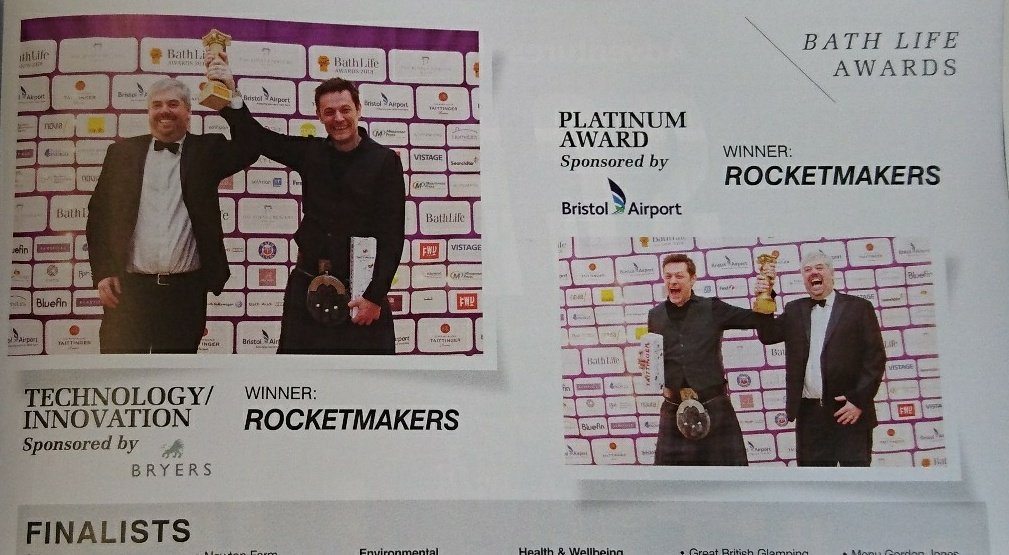 impcom_'s tweet image. Great to see our clients @rocketmakers looking so excited in the latest issue of @BathLifeMag! Winning both the Tech and overall winner awards, they obviously must have found a top PR firm to fill out their @BathLifeAwards applications....
