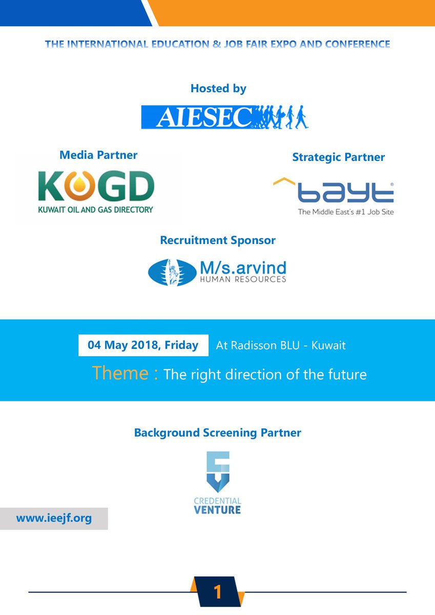 IeejfOrg's tweet image. Are you an employer/institution? Wish to increase your brand awareness? Book your booth today itself.  For more details, Badreya Al-Hajri(+965 508 44805)
ieejf.org 
#employer #Jobfair #job #career #candidates #jobTraining #jobOpening #jobSeekers #HigherEducation