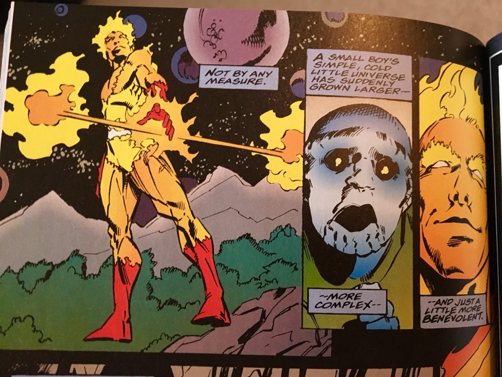 Really enjoyed this issue as we see the #InfinityWatch battle #Domitian to rejoin the soul of #FireLord with his life force. 

#WarlockandtheInfinityWatch (#39, 1995)

#Harkort #AdamWarlock #Zakaius #PipTheTroll #Drax #MoonDragon #Gamora #JohnArcudi #PatOlliffe #MarvelCosmic