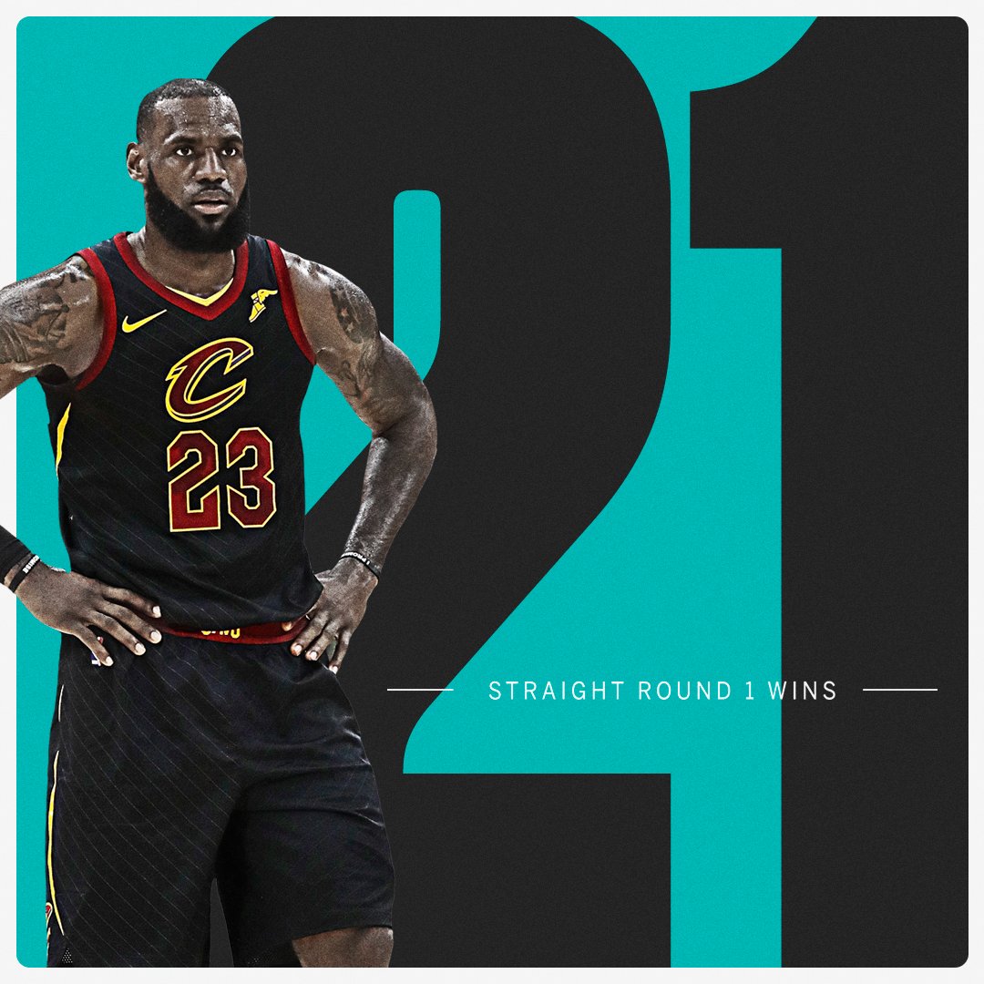 ESPNNBA's tweet photo. Reminder: @KingJames doesn't lose in the first round. https://t.co/VU84rXc8iw