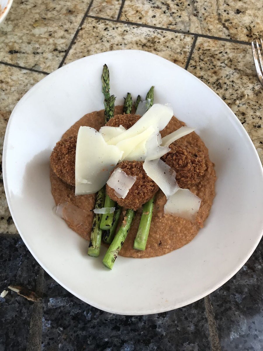 SoCoCafe's tweet photo. Call us for dinner #reservations !! We have a bunch of new menu items for dinner.
Arancini Romescu: crispy #risotto balls stuffed with asadero #cheese in a pecan romescu, asparagus and more cheeeeeeeese https://t.co/OD7BUnbXMM