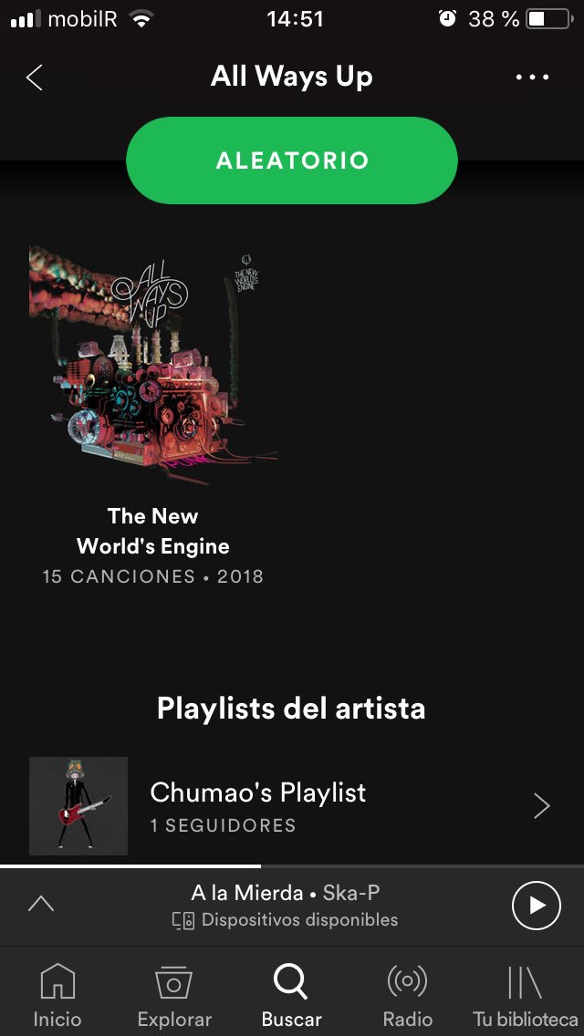 OfficialAWU's tweet photo. Ya tenéis la lista de nuestro guitarrista en spotify para escuchar que le gusta 🤘🏾. Atentos a las siguientes!! #allwaysup #thenewworldsengine #punk #rock https://t.co/uN3T5FODBK