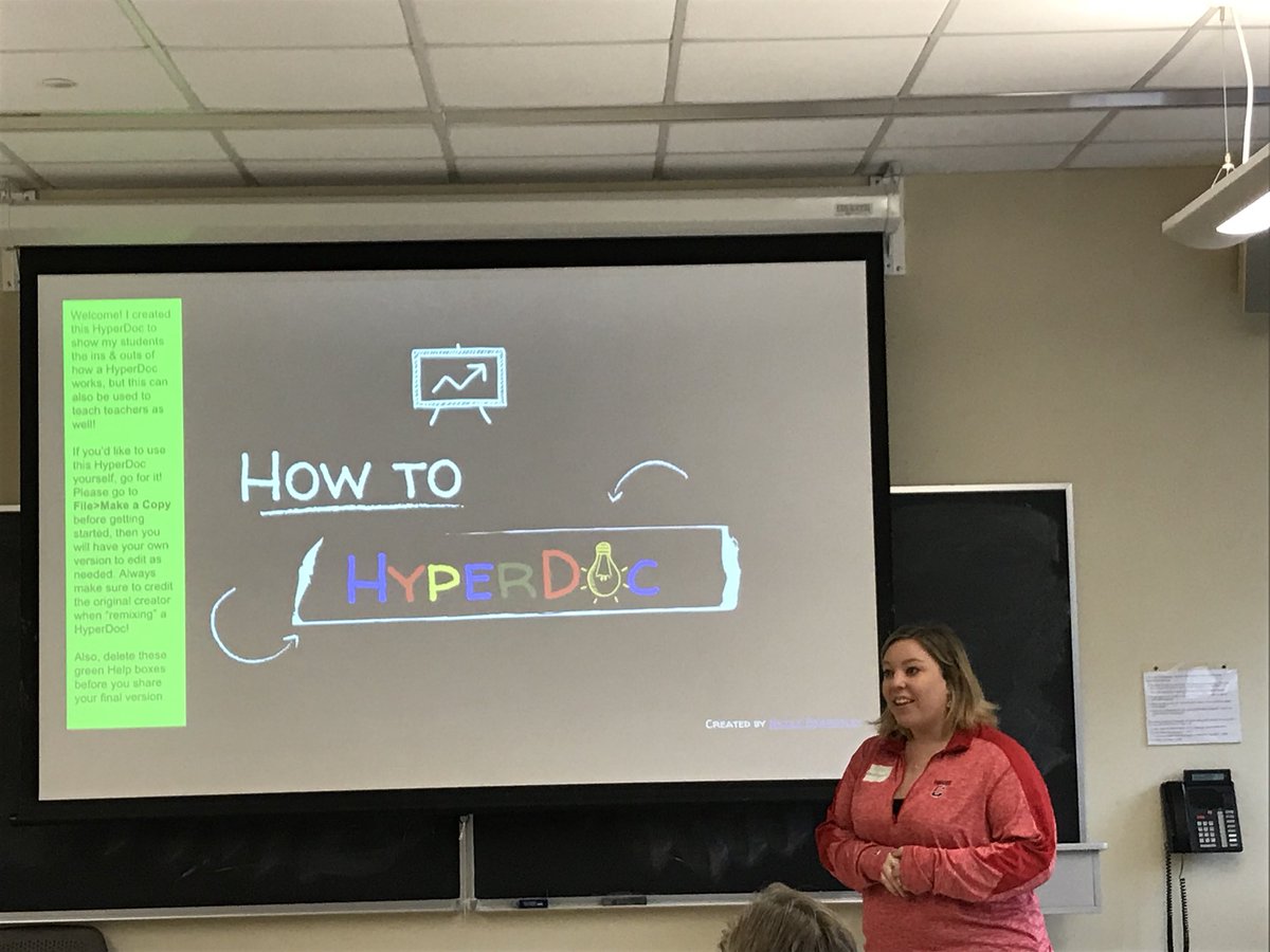 #EdCampRider <a href="/RiderCEHS/">Rider College of Education & Human Services</a> <a href="/RiderU_SEA/">RiderSEA</a> @MsAEsposito teaching on HyperDoc.