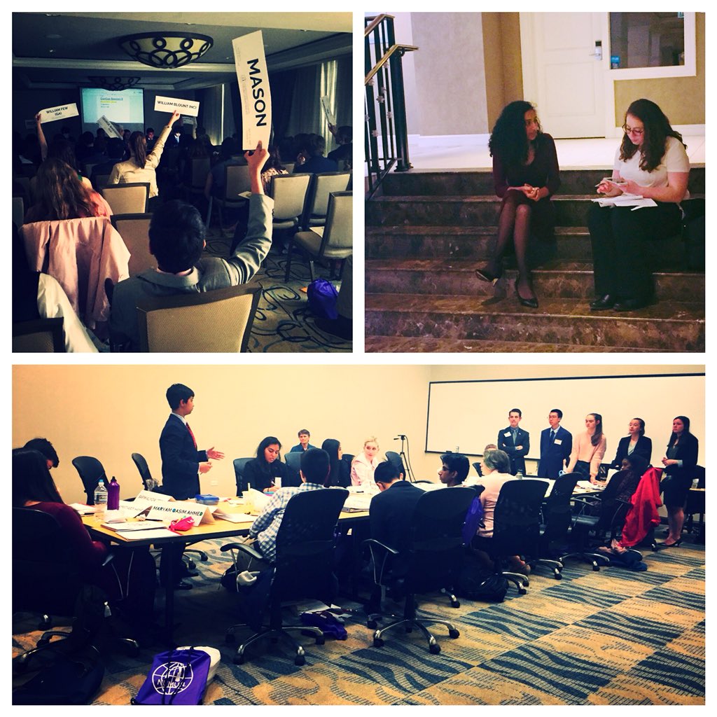AshleyWarrenWWP's tweet photo. Vignesh raises his placard high in the 1787 Constitutional Convention. Ishana gets interviewed by Press Corps. Archit questions his peers on the Somali Cabinet. The #northmun team celebrates @EdzosBurgerShop! Ready to wrap up a great #NUMUNXV in Chicago today! #wwpnorth #wwprsd https://t.co/s39EnLktMU