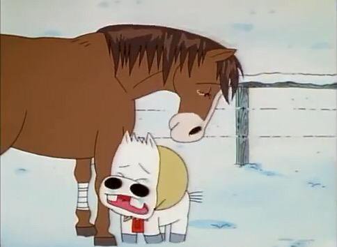 カニネテ 締めに 競馬アニメの先輩 みどりのマキバオー ミドリマキバオー うんこたれ蔵 は北海道出身 場末の牧場に生まれ 古式ゆかしい母子モノから入るマキバオー 母ミドリコを呼ぶ名は お母ちゃん スペシャルウィークがたれ蔵を意識している事は